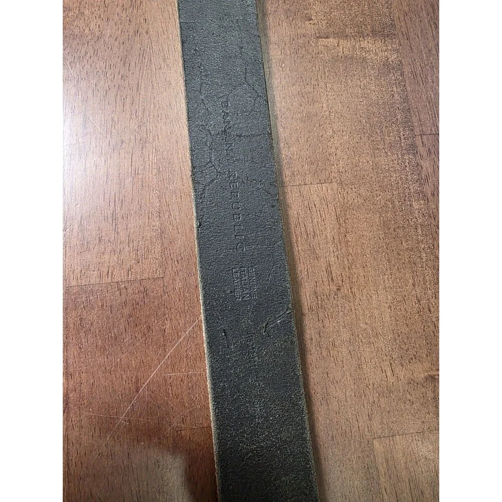 Banana Republic Men's Italian Leather Belt Double Prong Buckle Black Size 36